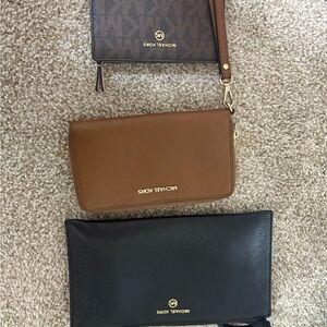Michael Kors Trio Wallet Set in Black, Brown, and Monogram